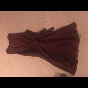 Wine red wrap dress